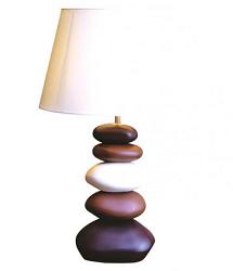 Bl modern designov stoln lampa model CAPPUCINO STONES s kamennm stojanem